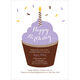Purple Frosting Birthday Cupcake Invitations Image 3 of 6